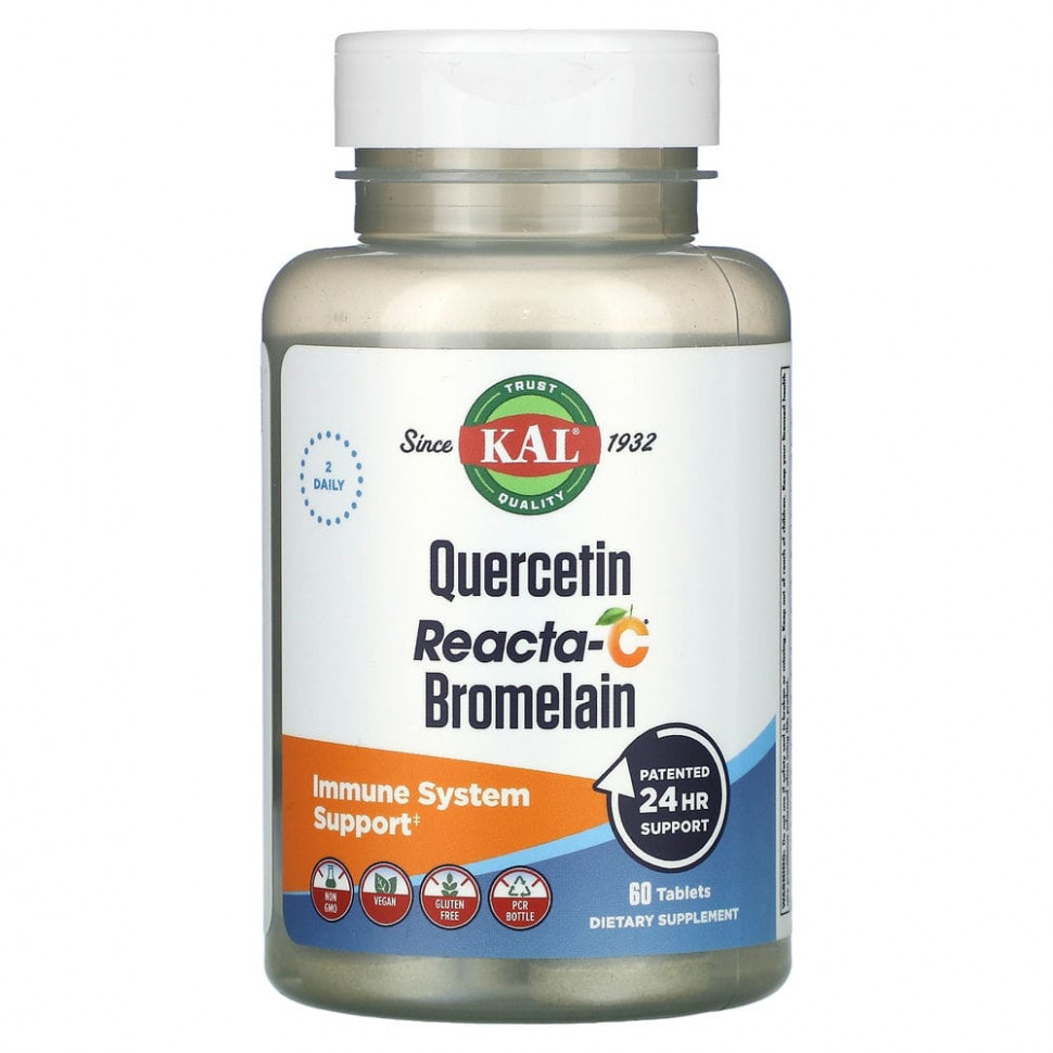 ���� ������ (Iherb) KAL, Quercetin Reacta-C Bromelain, 60 ��������, ������ �� 3040 ���