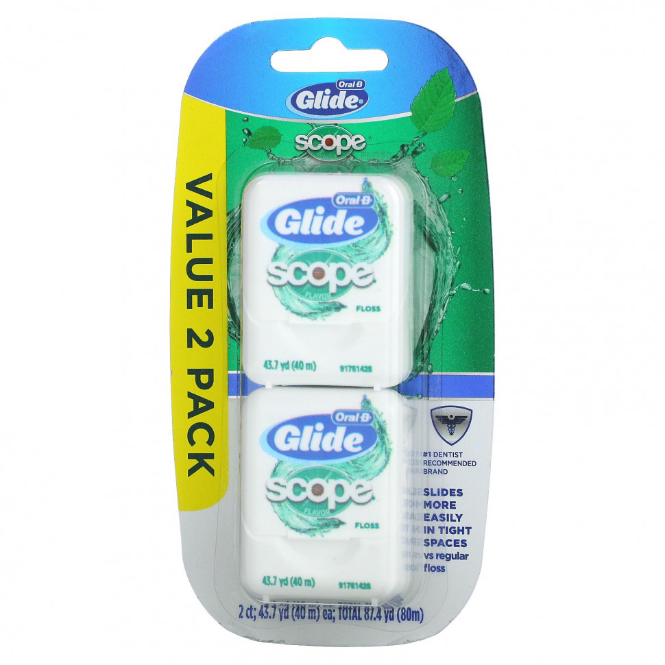 ���� ������ (Iherb) Oral-B, Glide, ���� ��� �������, 2 �����, 40 � (43,7 ����) ������, ������ �� 2390 ���