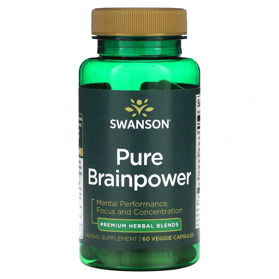 ���� ������ (Iherb) Swanson, Pure Brainpower, 60 ������������ ������, ������ �� 3590 ���