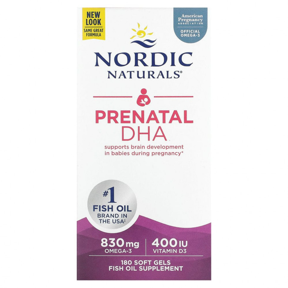 ���� ������ (Iherb) Nordic Naturals, Prenatal DHA, ������������ ���, ��� �������, 180 ������, ������ �� 8100 ���