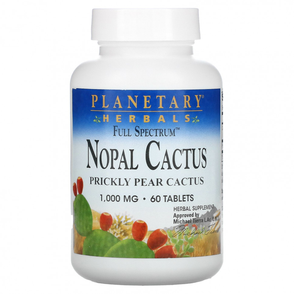 ���� ������ (Iherb) Planetary Herbals, Nopal Cactus, Full Spectrum, Prickly Pear Cactus, 1,000 mg, 60 Tablets, ������ �� 2100 ���
