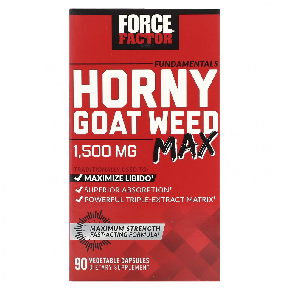   (Iherb) Force Factor, Fundamentals, Horny Goat Weed Max, 500 , 90  ,   3940 