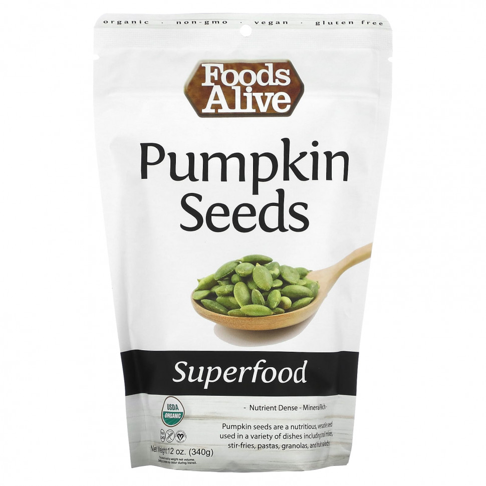 ���� ������ (Iherb) Foods Alive, Superfood, Pumpkin Seeds, 12 oz (340 g), ������ �� 1960 ���