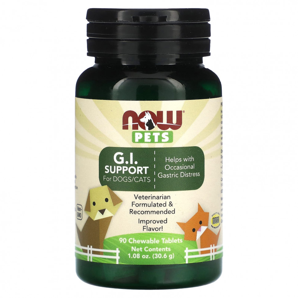 ���� ������ (Iherb) NOW Foods, Pets, ��������� ���������-��������� ������, ��� ����� � �����, 90 ����������� ��������, 30,6 � (1,08 �����), ������ �� 3180 ���