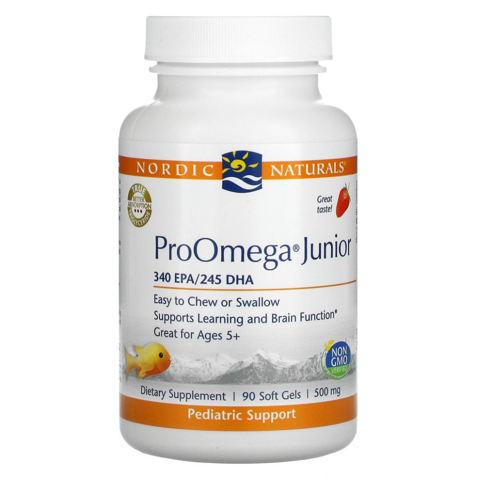 ���� ������ (Iherb) Nordic Naturals, ProOmega Junior, ���������� ����, 340 ��, 90 ������ ��������, ������ �� 4670 ���