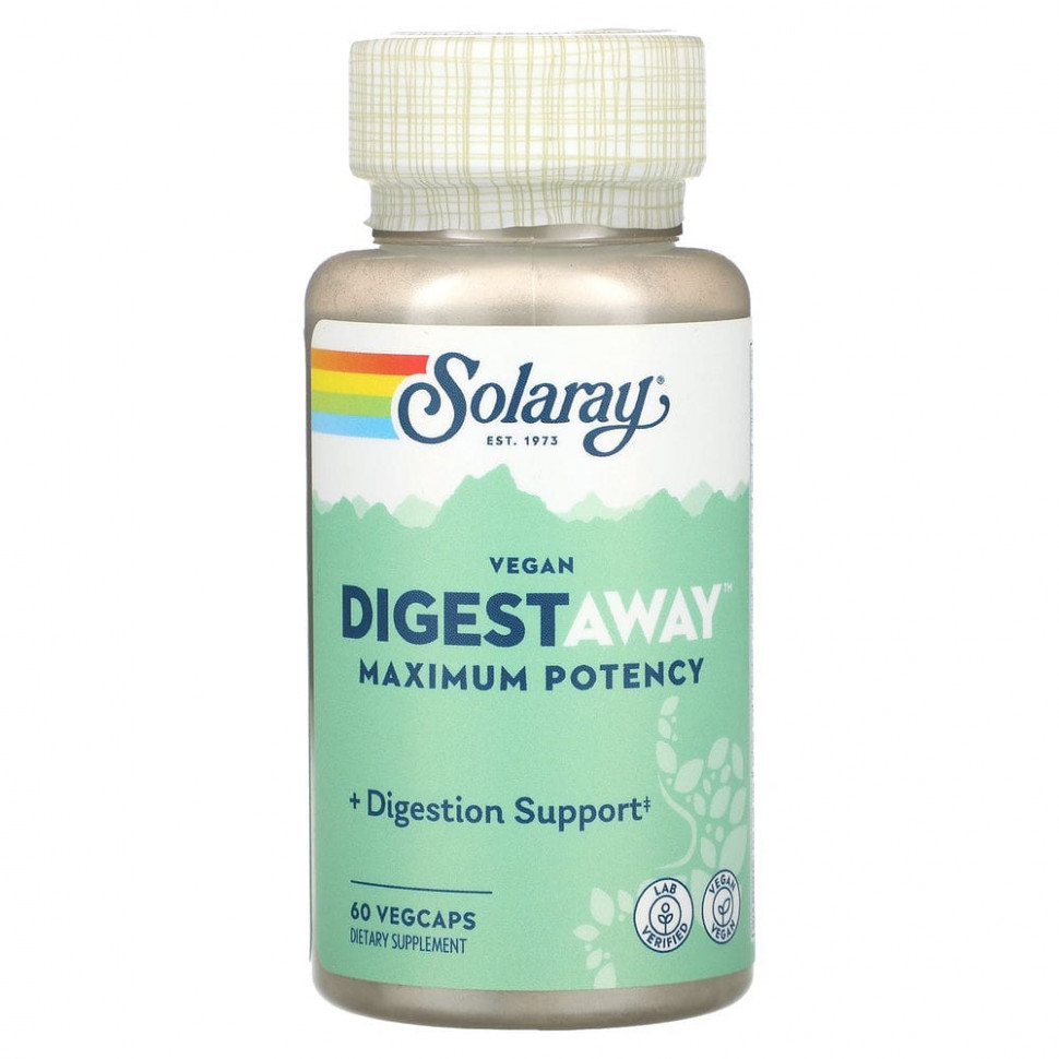 ���� ������ (Iherb) Solaray, Vegan Digestaway, ������������ �������������, 60 �������������� ������, ������ �� 4330 ���