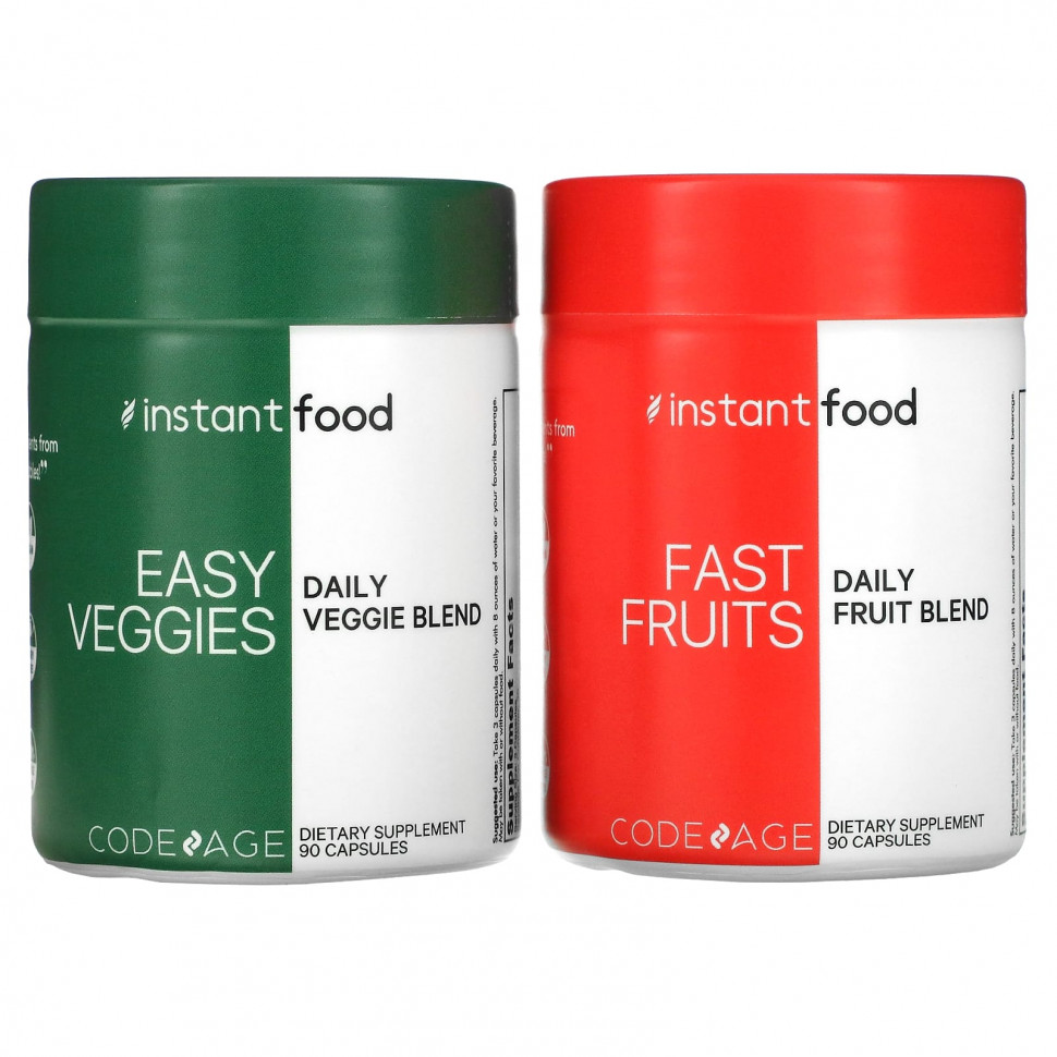 ���� ������ (Iherb) Codeage, Easy Veggies Daily Veggie Blend / Fast Fruits Daily Fruit Blend, 2 �������, 90 ������ � ������, ������ �� 7850 ���