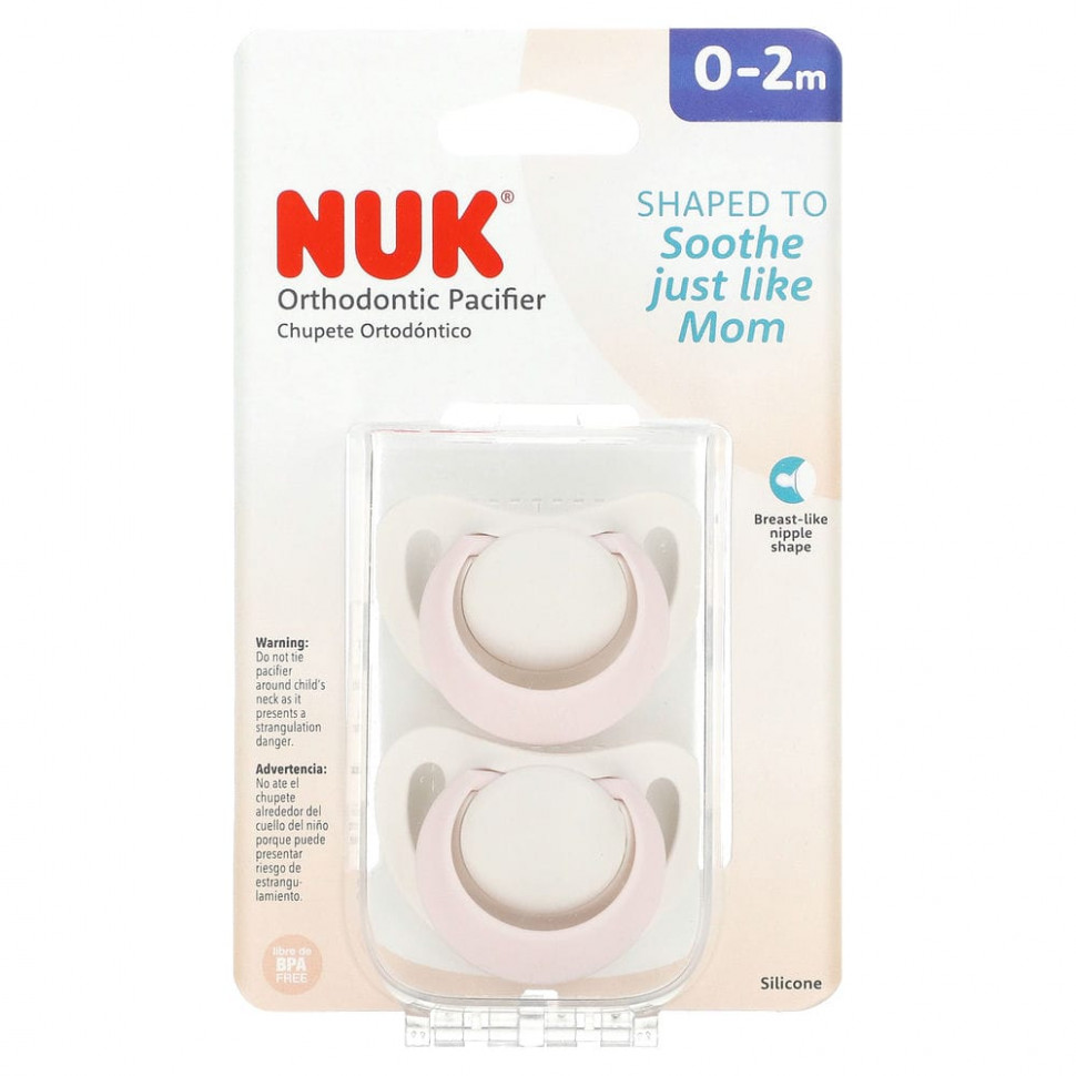 ���� ������ (Iherb) NUK, Orthodontic Pacifier, 0-2 Months, Pink, 2 Pack, ������ �� 1200 ���