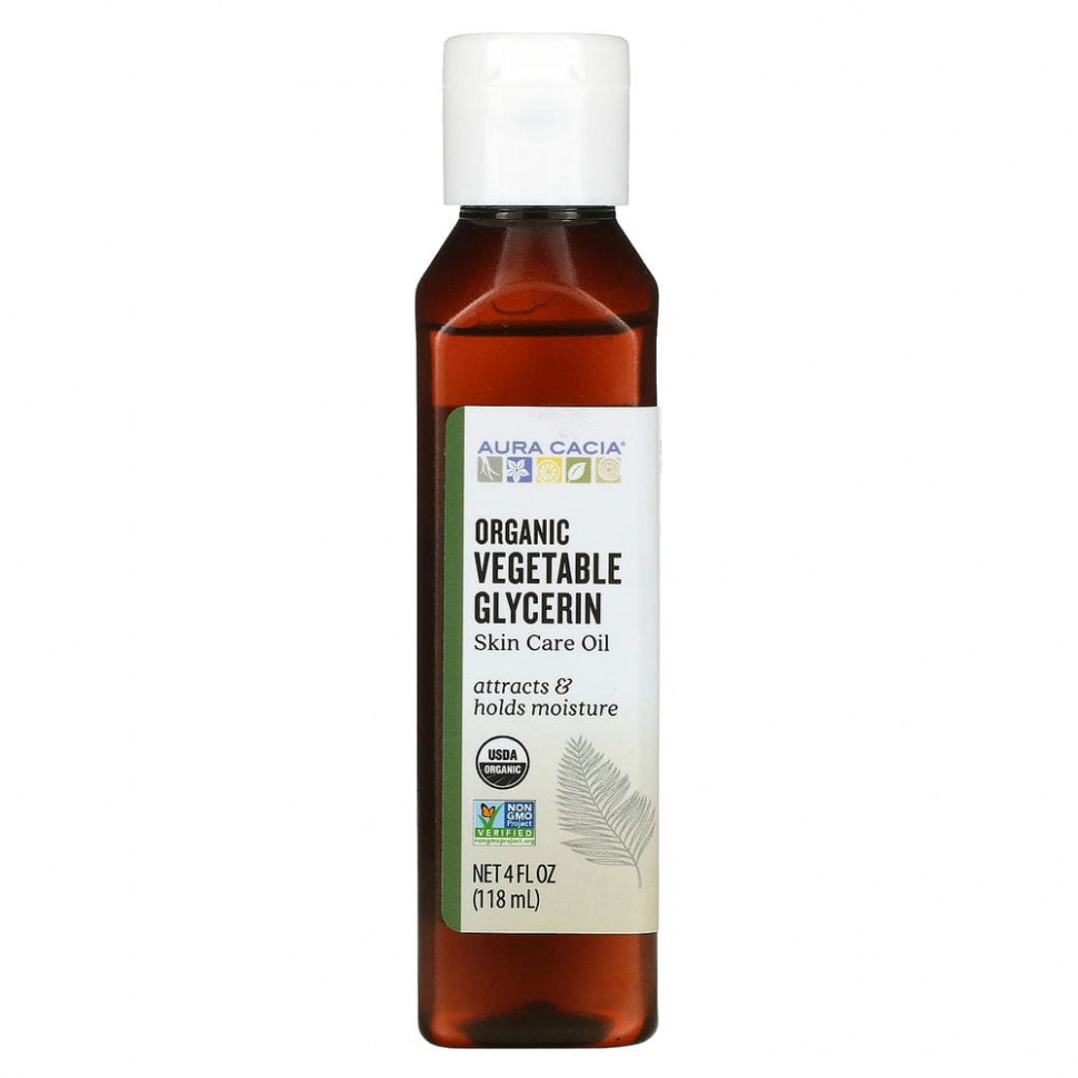 ���� ������ (Iherb) Aura Cacia, Vegetable Glycerin, Organic, Skin Care, 4 fl oz (118 ml), ������ �� 1040 ���