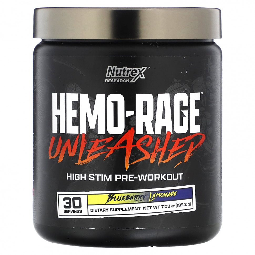 ���� ������ (Iherb) Nutrex Research, Hemo-Rage Unleashed, High Stim ����� �����������, ��������� �������, 199,2 � (7,03 �����), ������ �� 5040 ���
