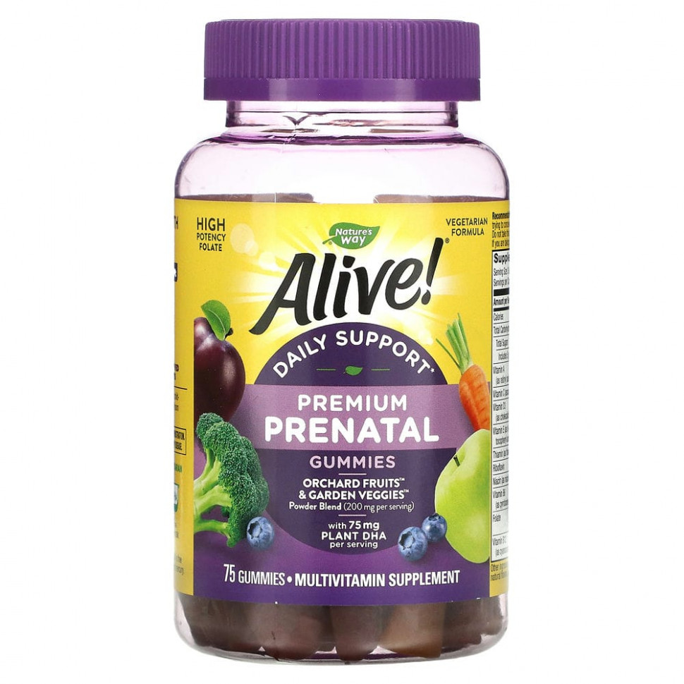 ���� ������ (Iherb) Nature's Way, Alive! Daily Support Premium Prenatal, �������� ��� ����������, �������� � �����, 75 ����������� ��������, ������ �� 4060 ���
