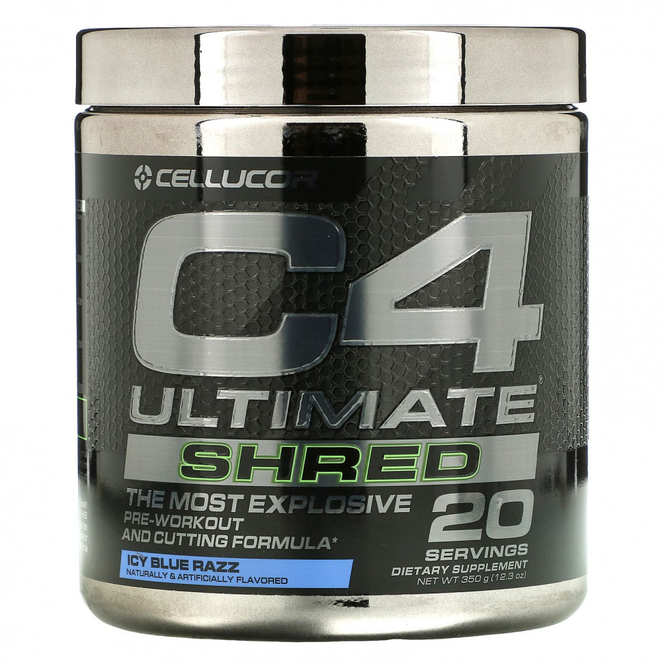 ���� ������ (Iherb) Cellucor, C4 Ultimate Shred, Pre-Workout, Ice Blue Razz, 12.3 oz (350 g), ������ �� 10330 ���