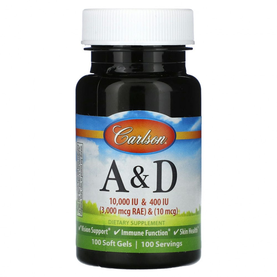 ���� ������ (Iherb) Carlson, A&D, 100 ������ ��������, ������ �� 1220 ���