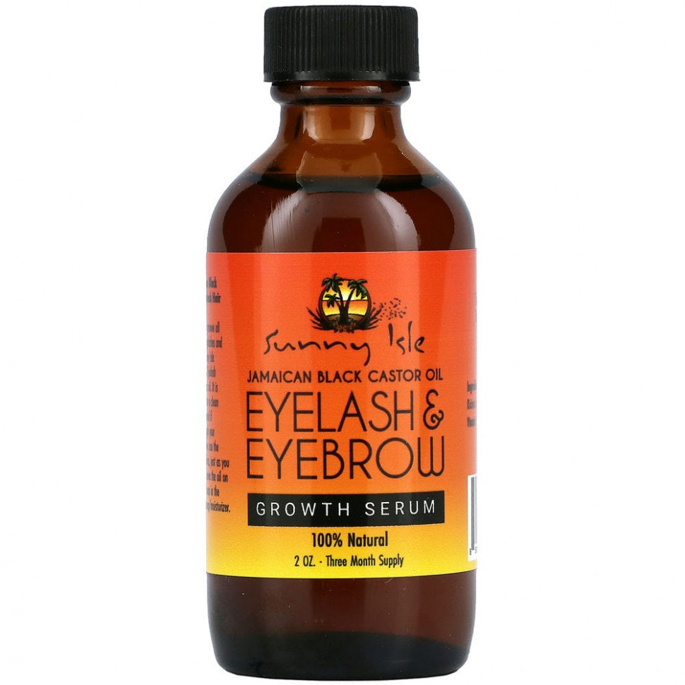 ���� ������ (Iherb) Sunny Isle, Jamaican Castor Oil, Eyelash & Eyebrow Growth Serum, 2 oz, ������ �� 4400 ���