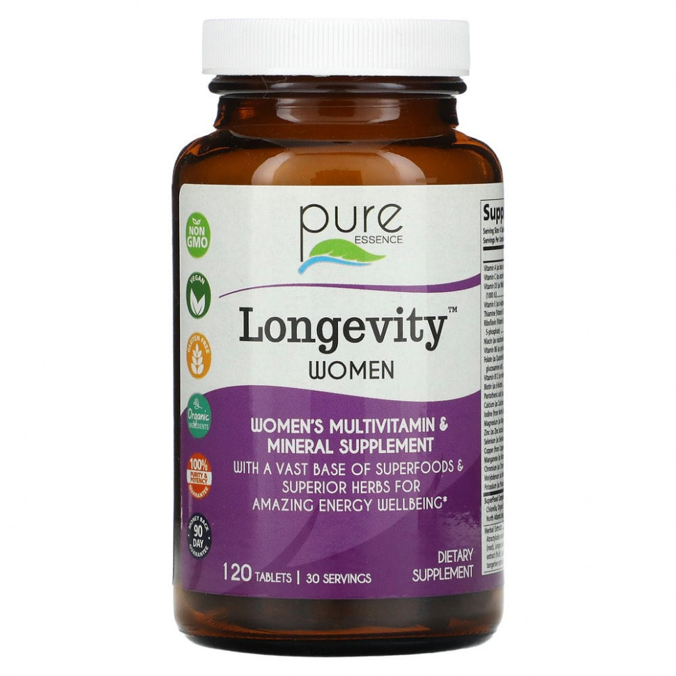 ���� ������ (Iherb) Pure Essence, Longevity ������� ��� ������, 120 ��������, ������ �� 10830 ���