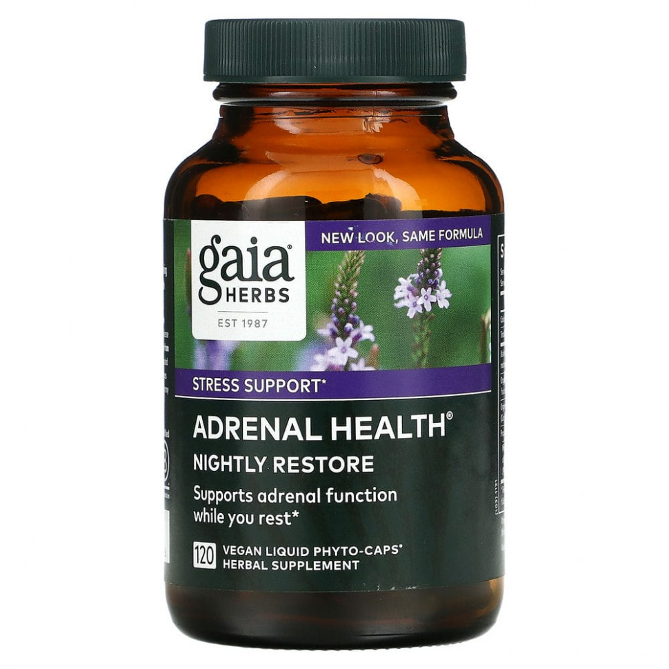���� ������ (Iherb) Gaia Herbs, Adrenal Health, ��� ������� ��������������, 120 ��������� ������ ������ Phyto-Cap, ������ �� 7720 ���