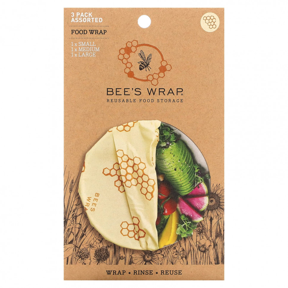 ���� ������ (Iherb) Bee's Wrap, ������� ������, ������� �����, 3 ��. � ������������, ������ �� 3600 ���