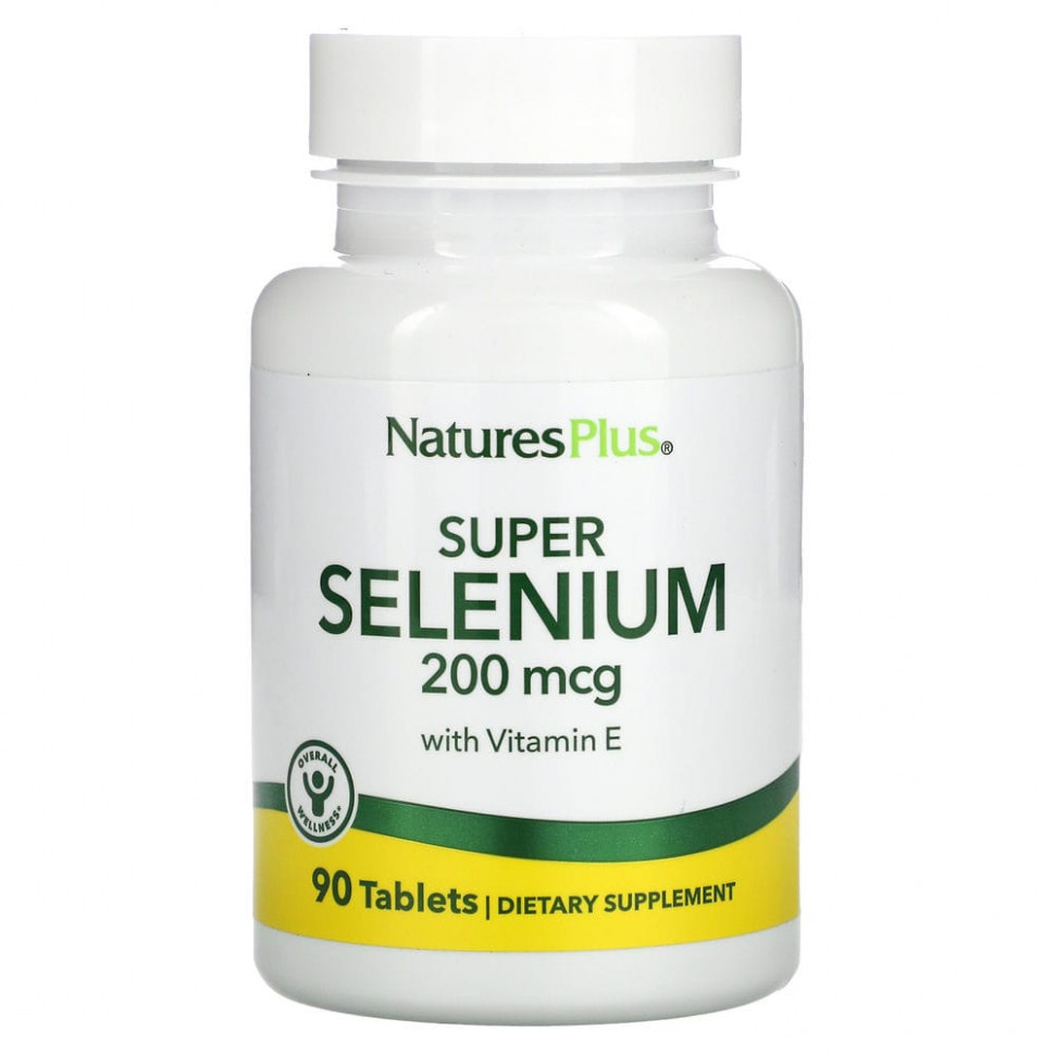���� ������ (Iherb) NaturesPlus, Super Selenium, ����������������� �����, 200 ���, 90 ��������, ������ �� 2900 ���