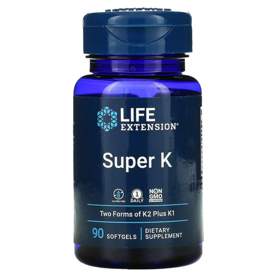 ���� ������ (Iherb) Life Extension, ������� �Super K�, 90 ������ ����������� ������, ������ �� 3380 ���