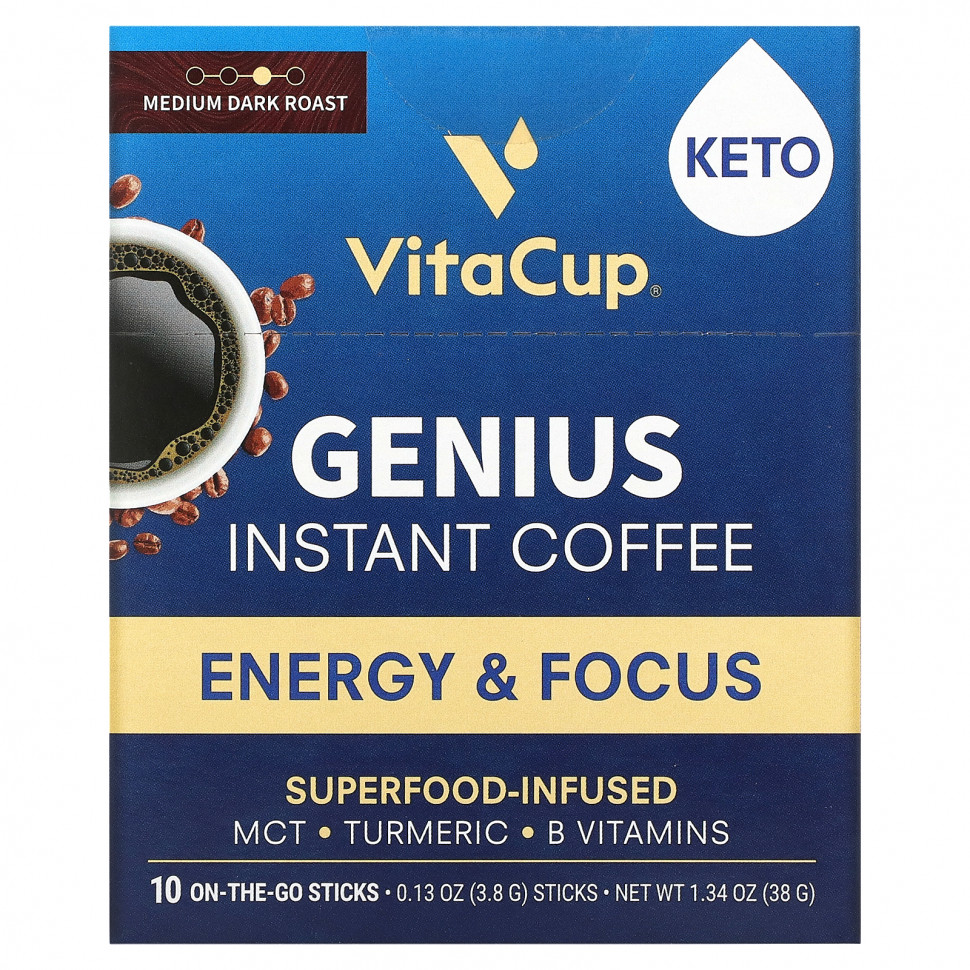 ���� ������ (Iherb) VitaCup, ����������� ���� Genius, ������� ������ �������, 10 �������� ��� ���, �� 3,8 � (0,13 �����) ������, ������ �� 2630 ���
