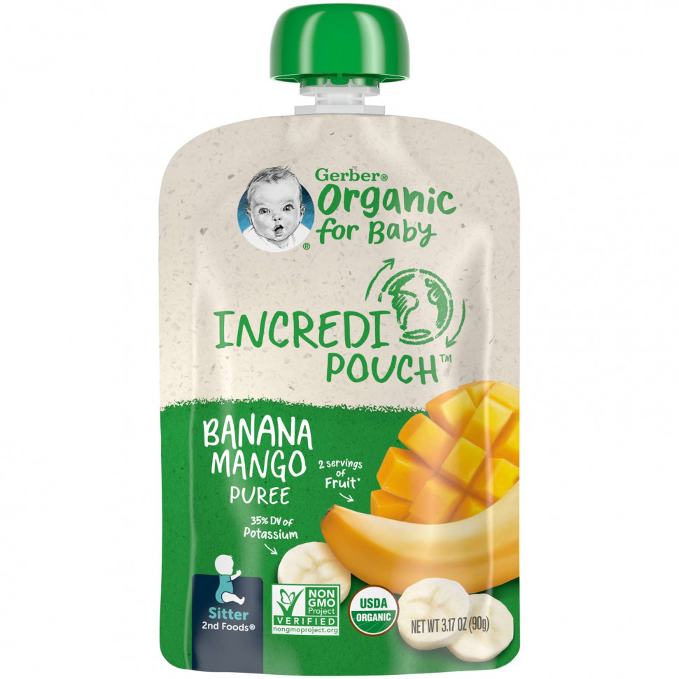 ���� ������ (Iherb) Gerber, Organic for Baby, 2nd Foods, �����, �������� ����, 90 � (3,17 �����), ������ �� 560 ���