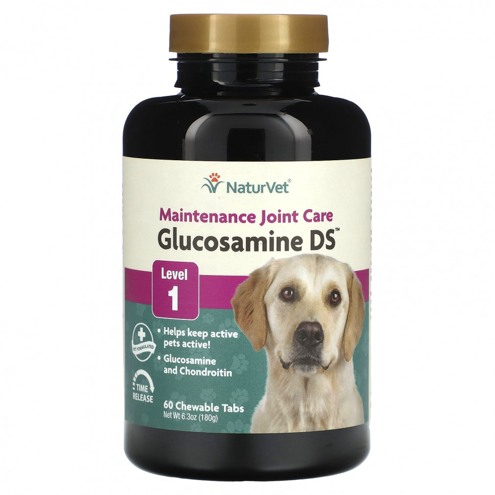 ���� ������ (Iherb) NaturVet, Glucosamine DS, �������������� ���� �� ���������, ������� 1, 60 ����������� ��������, 180 � (6,3 �����), ������ �� 2860 ���