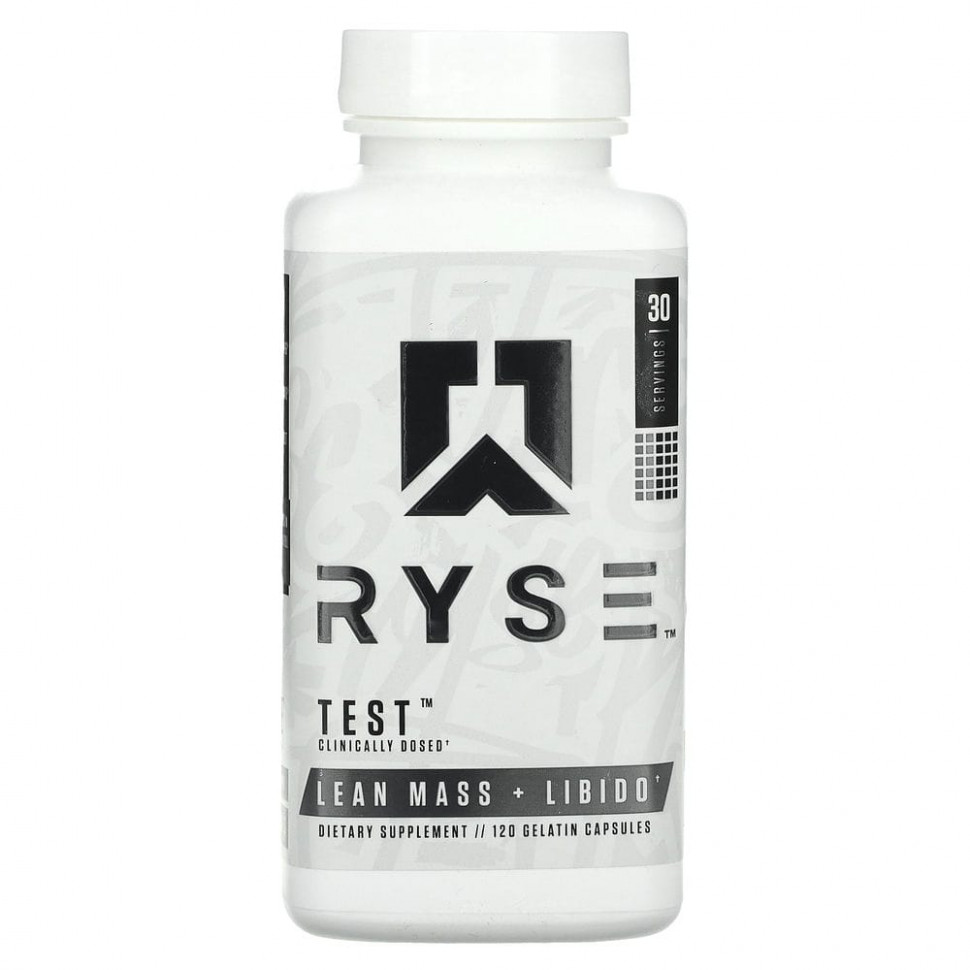 ���� ������ (Iherb) Ryse Supps, Test, ���������� ����� � ������, 120 ����������� ������, ������ �� 6430 ���