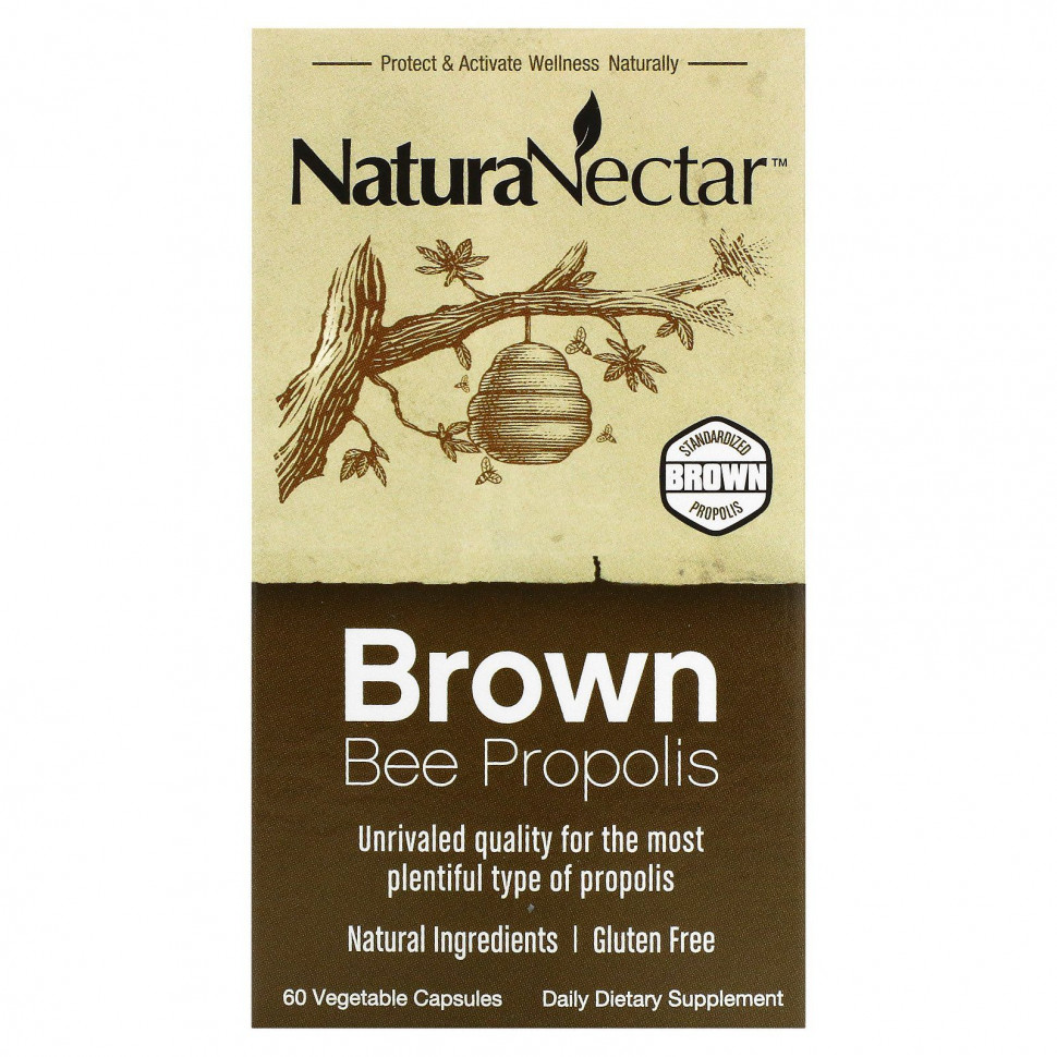 ���� ������ (Iherb) NaturaNectar, Brown Bee Propolis, 60 �������������� ������, ������ �� 3960 ���