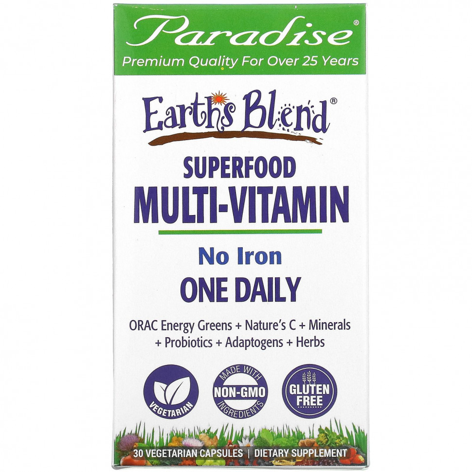 ���� ������ (Iherb) Paradise Herbs, Earth's Blend, ���������� �������������� �� ��������������, ��� ������, 30 �������������� ������, ������ �� 1780 ���