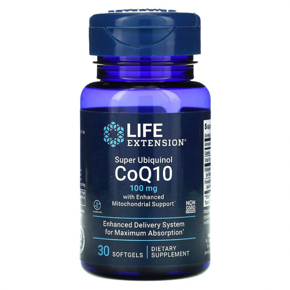 ���� ������ (Iherb) Life Extension, ������������� ������� Q10 � ���������� ���������� �����������, 100 ��, 30 ������ ��������, ������ �� 3960 ���