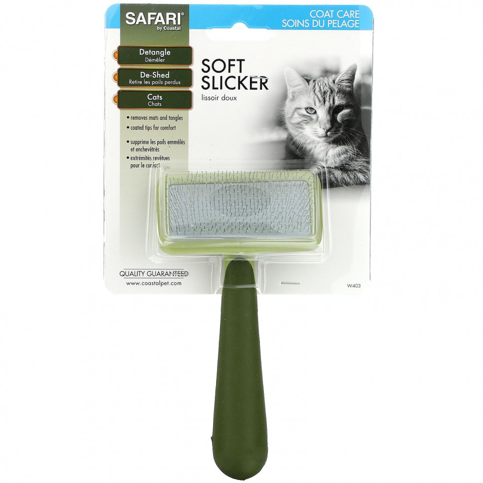 ���� ������ (Iherb) Safari, Soft Slicker Brush for All Breeds of Cats, 1 Slicker Brush, ������ �� 1500 ���