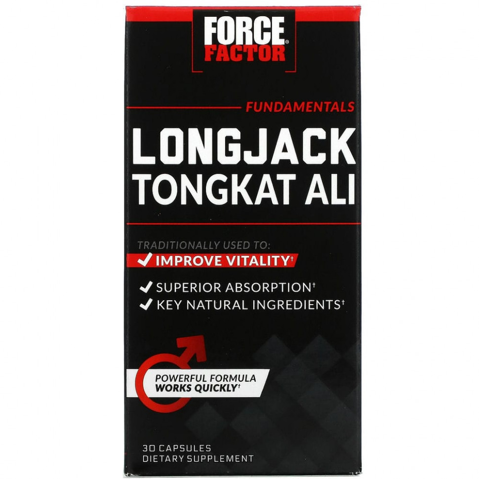 ���� ������ (Iherb) Force Factor, Longjack Tongkat Ali, �������� �������������, 500 ��, 30 ������, ������ �� 2320 ���