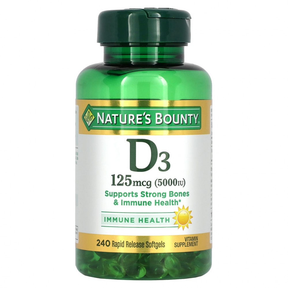 ���� ������ (Iherb) Nature's Bounty, ������� D3, 125 ��� (5000 ��), 240 ������ ����������� ������ � ������� �������������� ������������ ��������, ������ �� 5900 ���