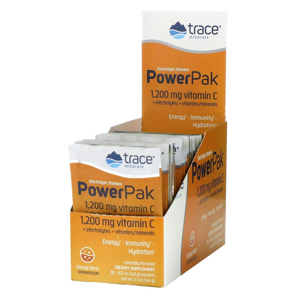 ���� ������ (Iherb) Trace Minerals �, PowerPak,���������� ��� ��������� ������������, �� ������ ���������, 30 ��������� �� 4,8 � (0,17 �����), ������ �� 3480 ���