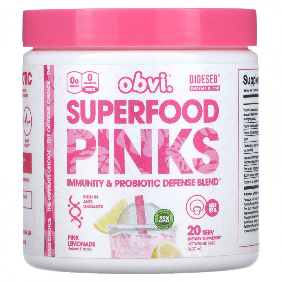 ���� ������ (Iherb) Obvi, Superfood Pinks, ������� �������, 124 � (4,37 �����), ������ �� 5010 ���