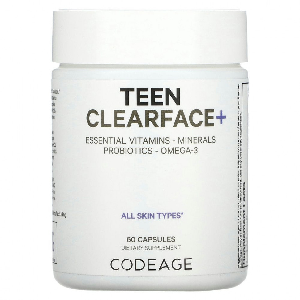 ���� ������ (Iherb) Codeage, Teen Clearface Vitamins, ��� ���� ����� ����, 60 ������, ������ �� 4830 ���