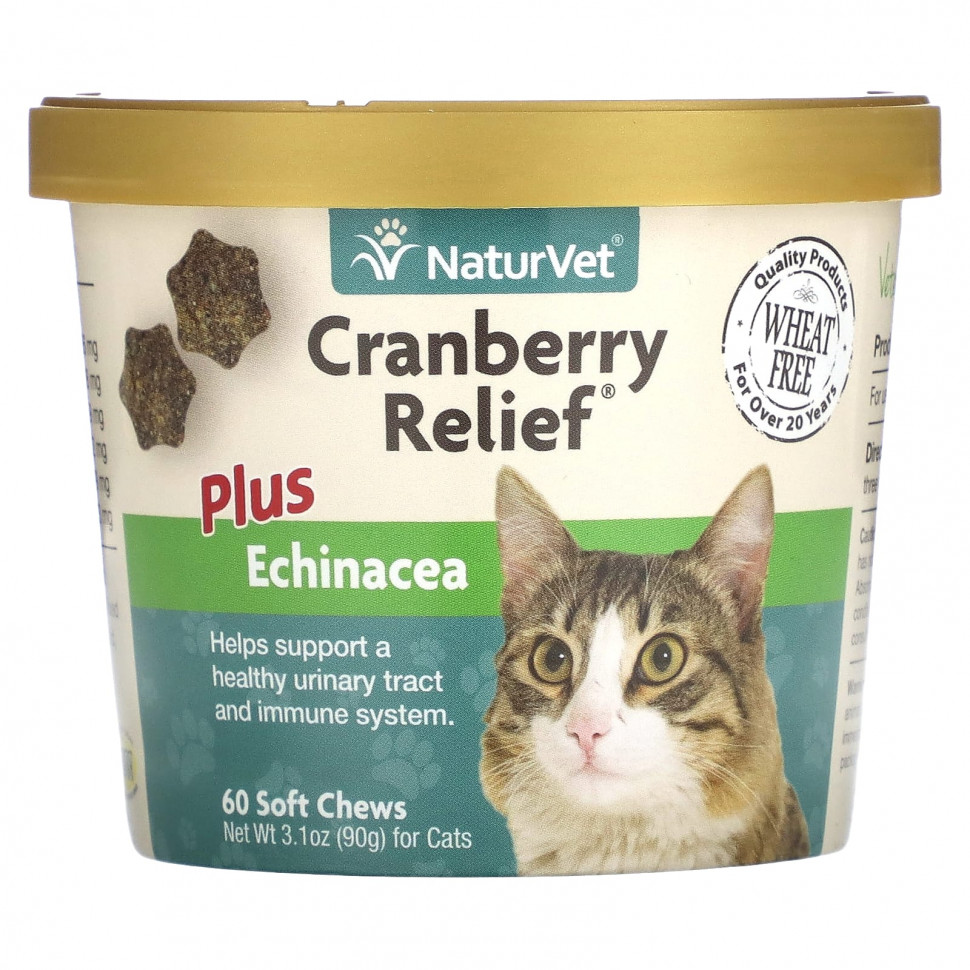 ���� ������ (Iherb) NaturVet, Cranberry Relief Plus, ��������, ��� �����, 60 ����������� ��������, 90 � (3,1 �����), ������ �� 1660 ���