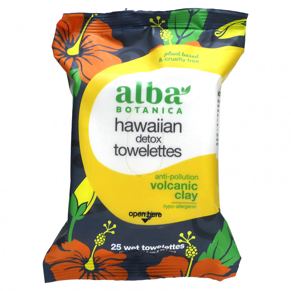 ���� ������ (Iherb) Alba Botanica, Hawaiian Detox Towelettes, 25 ������� ��������, ������ �� 1230 ���