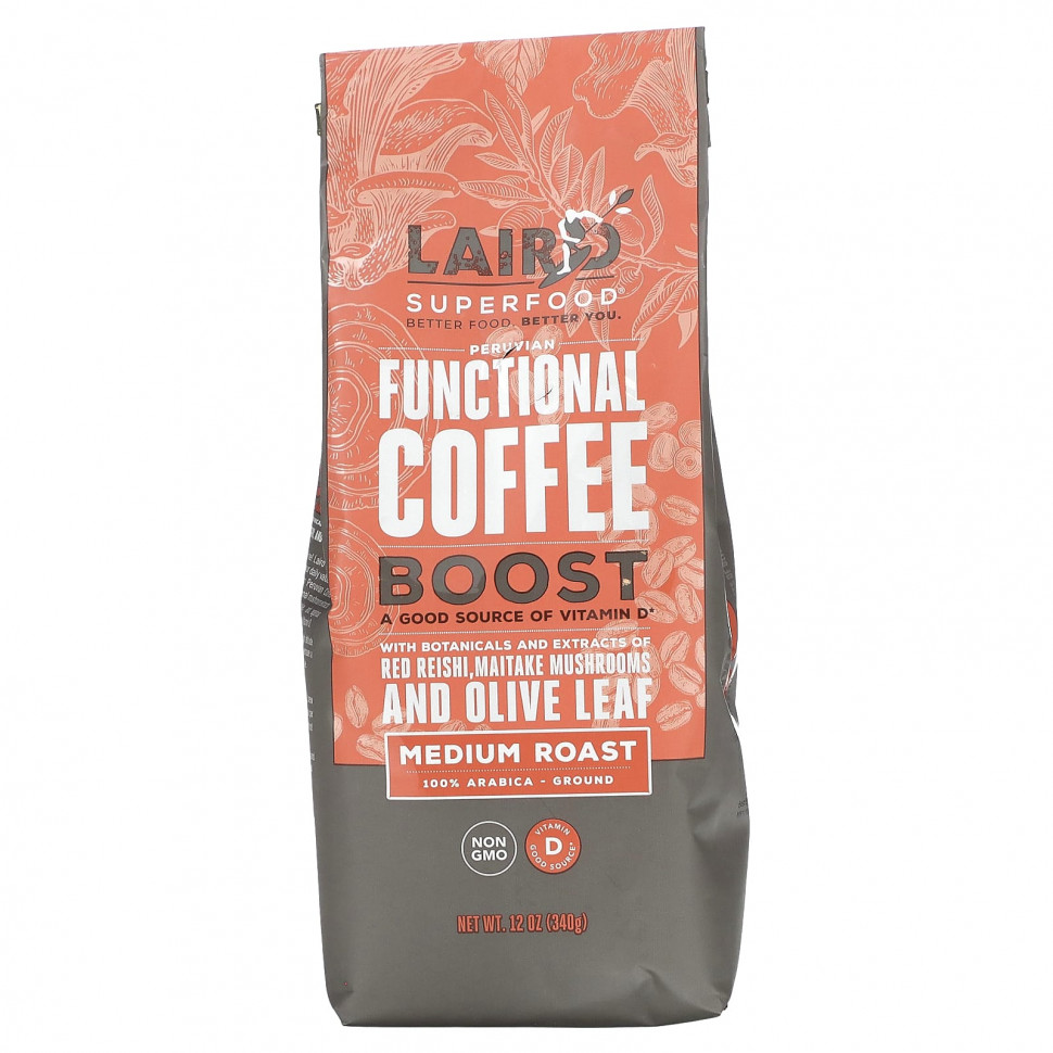 ���� ������ (Iherb) Laird Superfood, ���������� �������������� ����, Boost, �������, ������� �������, 340 � (12 �����), ������ �� 3670 ���