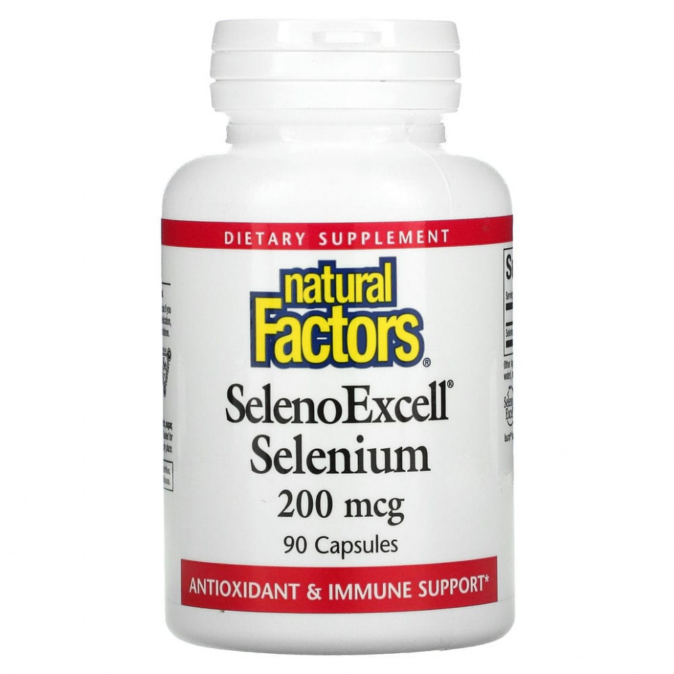 ���� ������ (Iherb) Natural Factors, SelenoExcell, �����, 200 ���, 90 ������, ������ �� 1670 ���