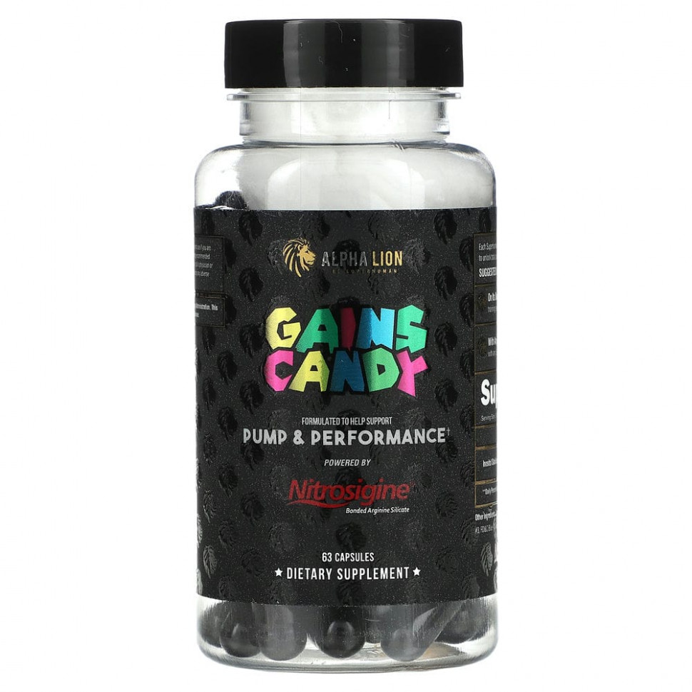 ���� ������ (Iherb) ALPHA LION, Gains Candy, ����������, 63 �������, ������ �� 6820 ���