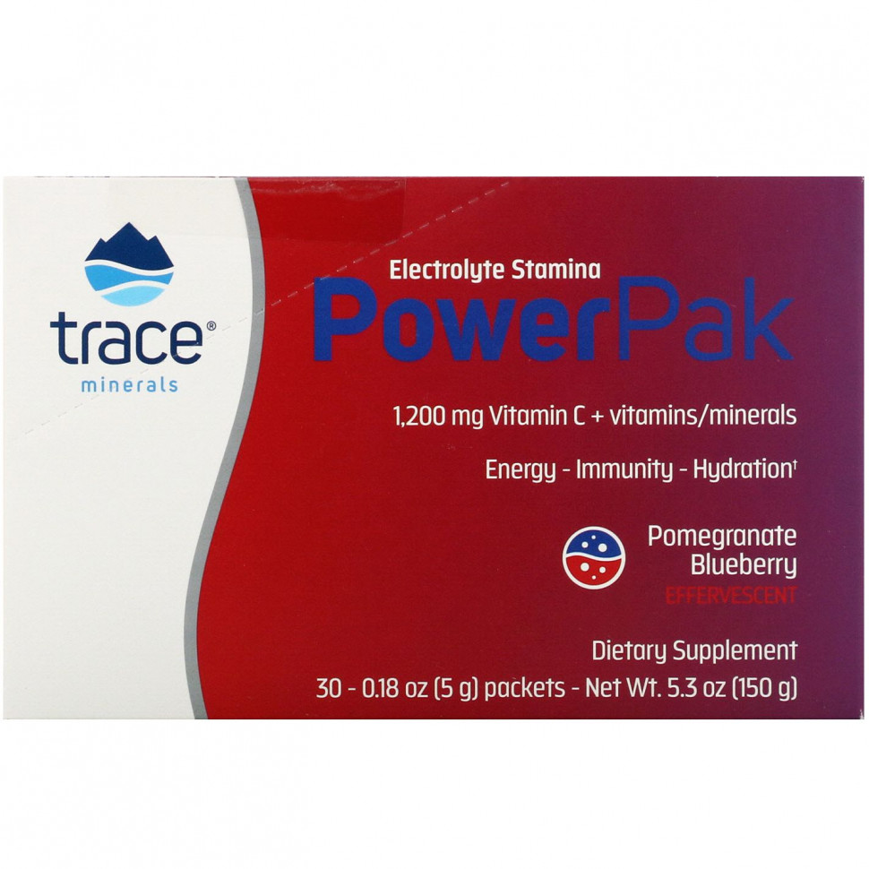 ���� ������ (Iherb) Trace Minerals �, ���������� ��� ��������� ������������, PowerPak, �� ������ ������� � �������, 30 ��������� �� 5 � (0,18 �����), ������ �� 3480 ���