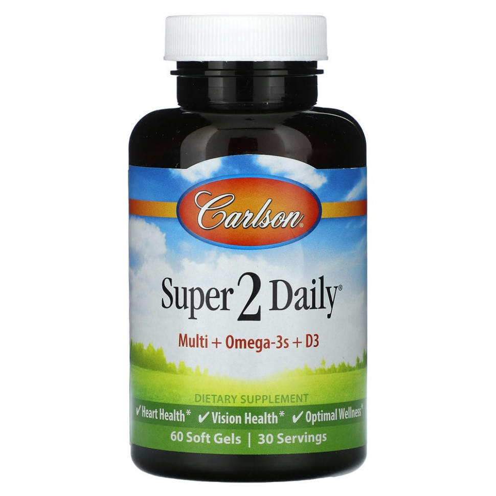 ���� ������ (Iherb) Carlson, Super 2 Daily, 60 ������ ��������, ������ �� 4730 ���