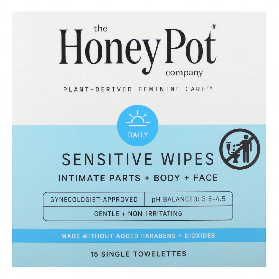 ���� ������ (Iherb) The Honey Pot Company, �������� Sensitive, 15 ��������� ��������, ������ �� 1450 ���