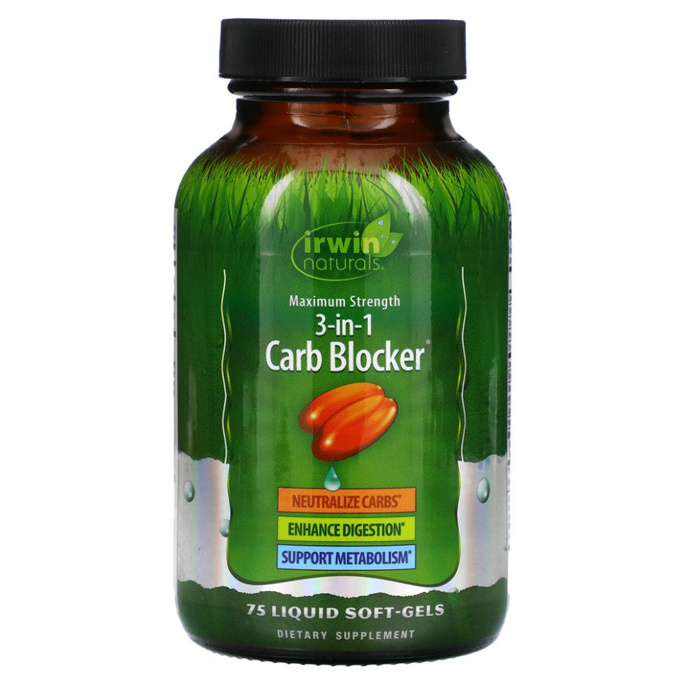 ���� ������ (Iherb) Irwin Naturals, Carb Blocker, �������� ��������� 3-�-1, ������������ ������, 75 ������ � ���������, ������ �� 4590 ���
