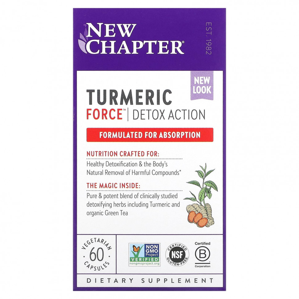 ���� ������ (Iherb) New Chapter, Turmeric Force, Detox Action, 60 �������������� ������, ������ �� 7160 ���