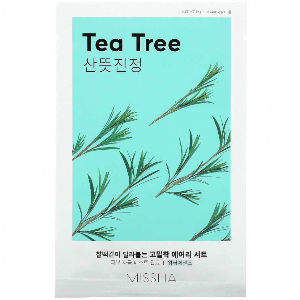 ���� ������ (Iherb) Missha, �������� ����� Airy Fit Beauty Sheet Mask, Tea Tree, 1 ����, 19 �, ������ �� 390 ���