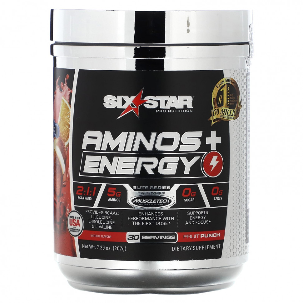 ���� ������ (Iherb) SIXSTAR, Elite Series, Aminos + Energy, ��������� ����, 207 � (7,29 �����), ������ �� 4110 ���