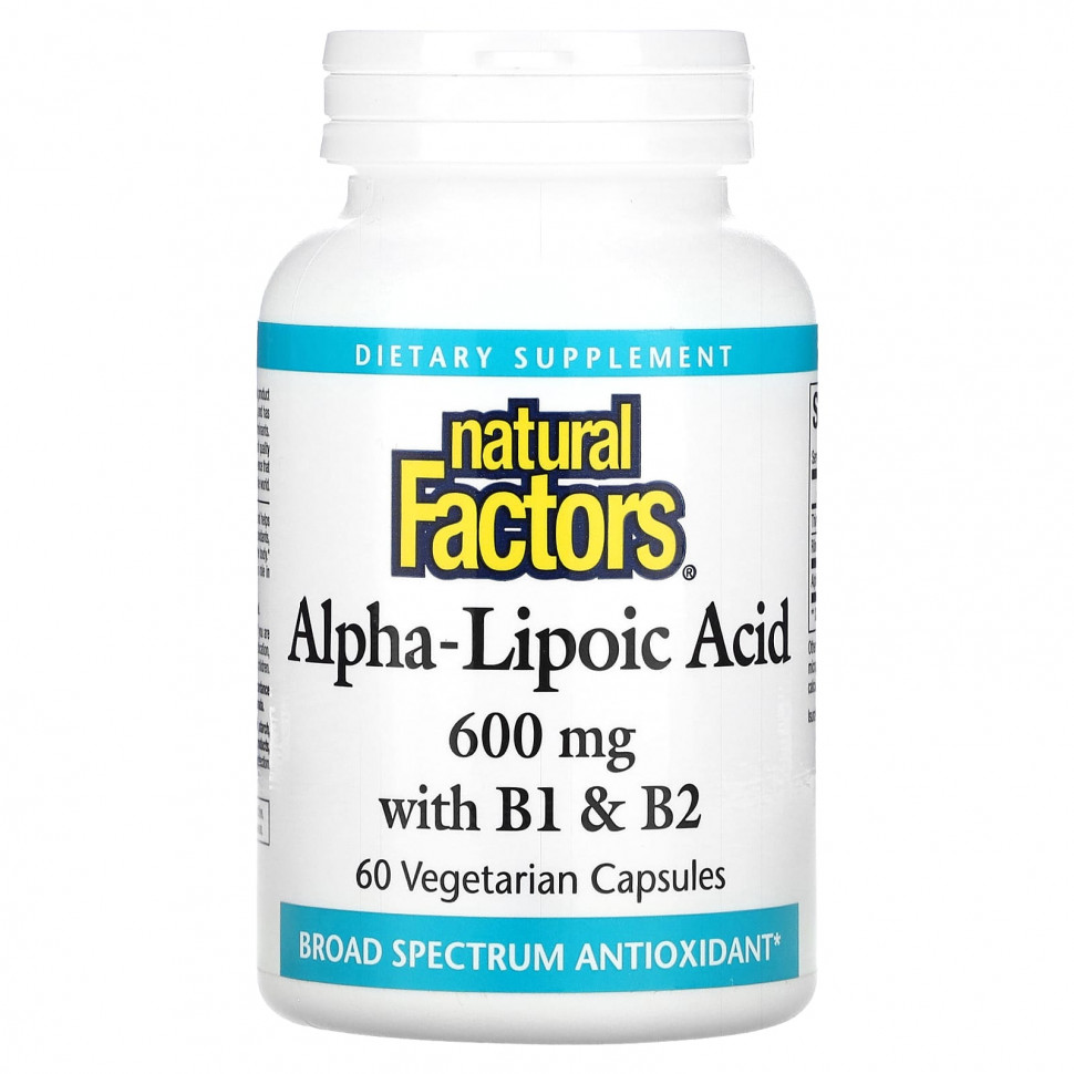 ���� ������ (Iherb) Natural Factors, �����-�������� ������� � ���������� B1 � B2, 600 ��, 60 �������������� ������, ������ �� 2960 ���