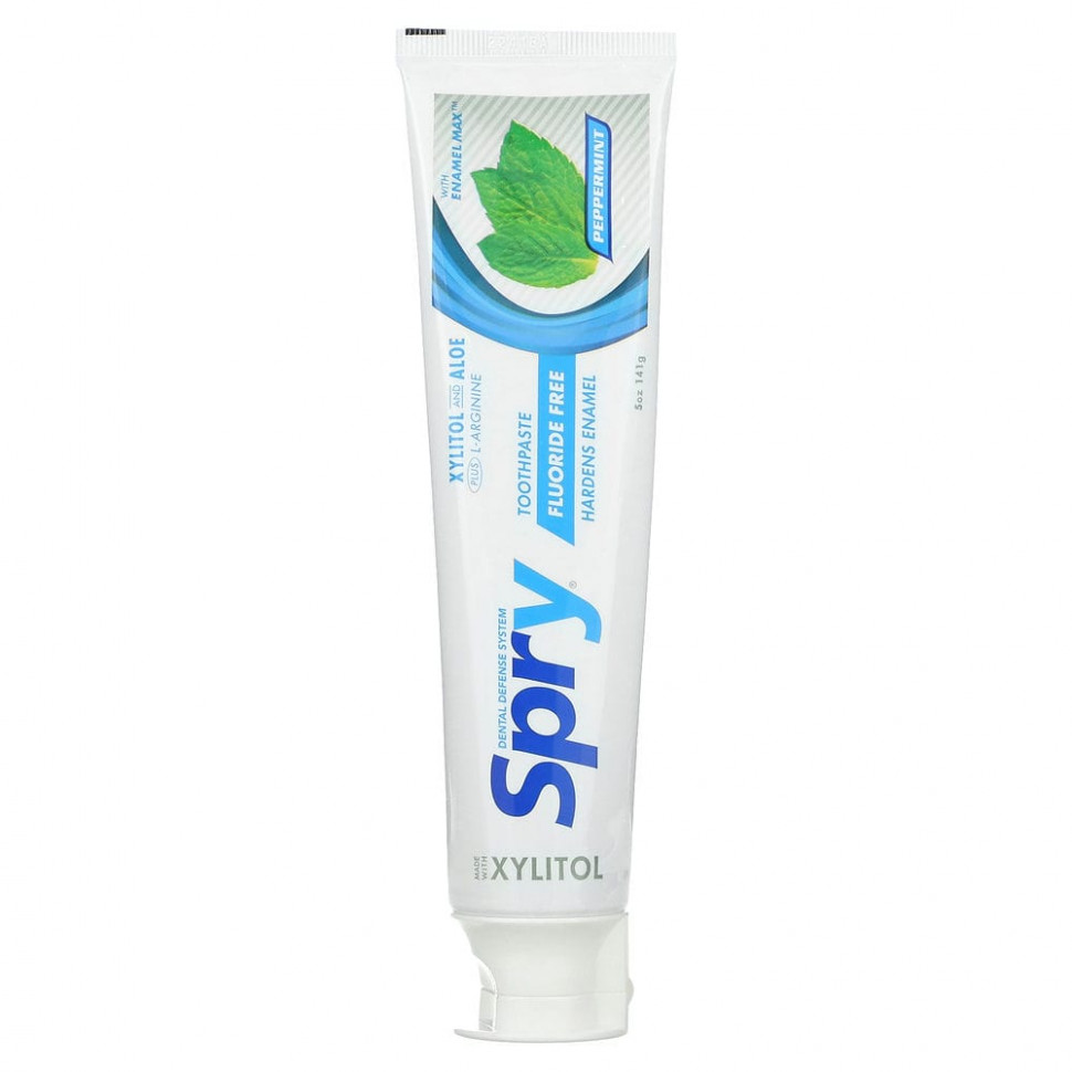   (Iherb) Xlear, Spry Toothpaste, Anti-Plaque Tartar Control, Fluoride Free, Natural Peppermint, 5 oz (141 g),   1540 